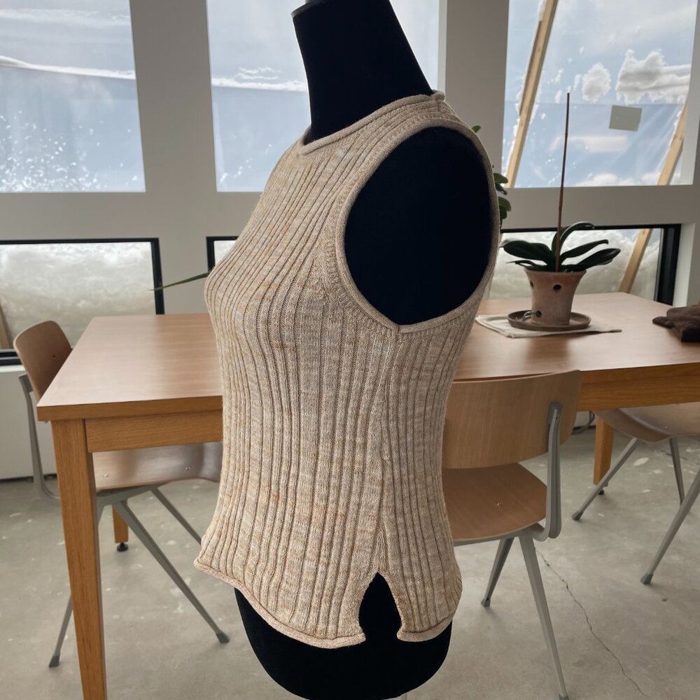 ANTHROPOLOGIE PILCRO Ribbed Sweater Tank Beige Size Small - Picture 5 of 7